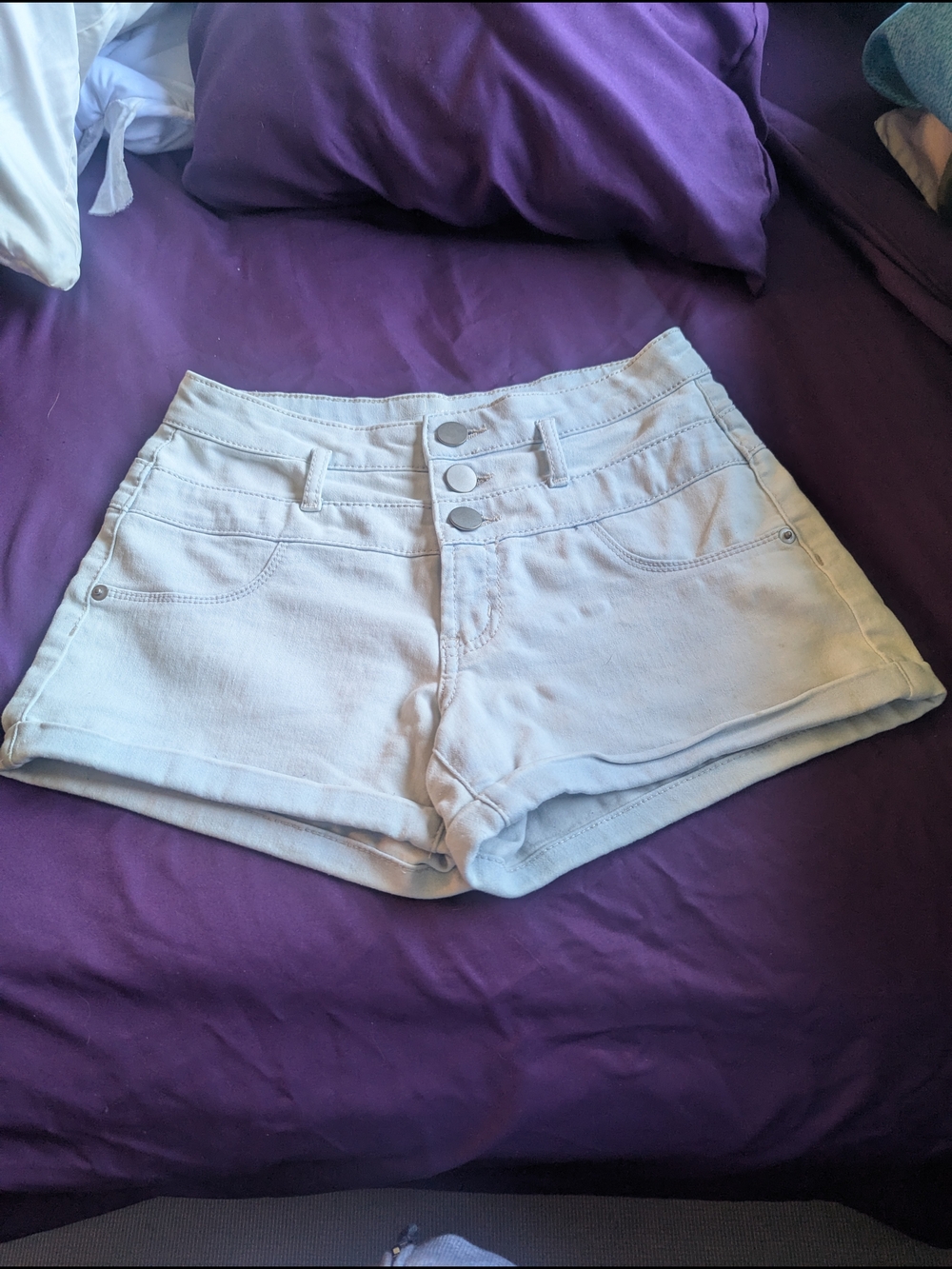 High-Rise Women’s Light Denim Shorts